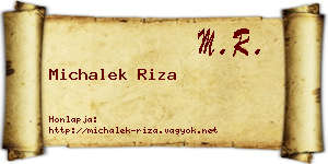 Michalek Riza névjegykártya